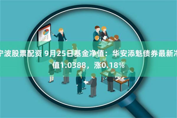 宁波股票配资 9月25日基金净值：华安添魁债券最新净值1.0388，涨0.18%