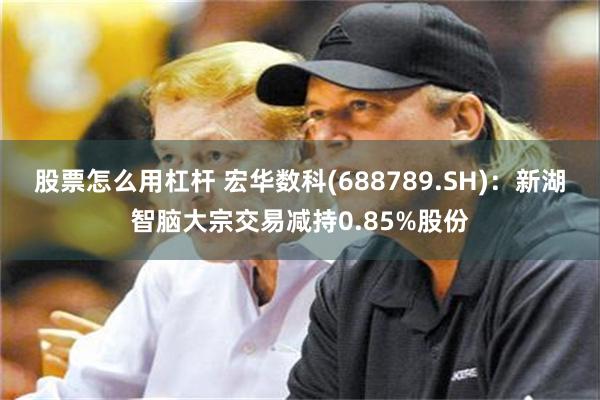 股票怎么用杠杆 宏华数科(688789.SH)：新湖智脑大宗交易减持0.85%股份