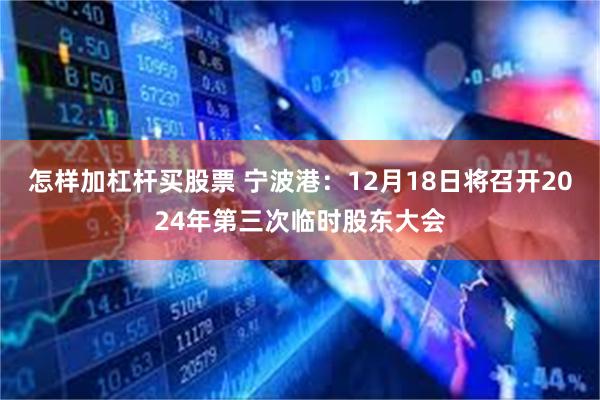 怎样加杠杆买股票 宁波港：12月18日将召开2024年第三次临时股东大会