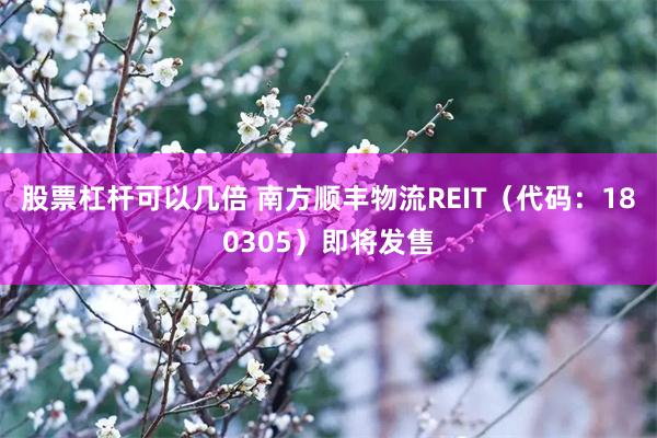 股票杠杆可以几倍 南方顺丰物流REIT（代码：180305）即将发售